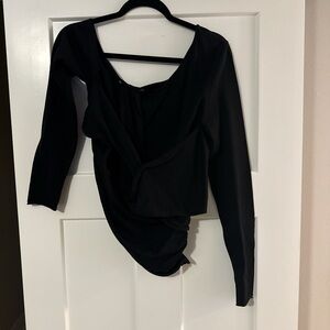 Zara Black Draped Women's Blouse